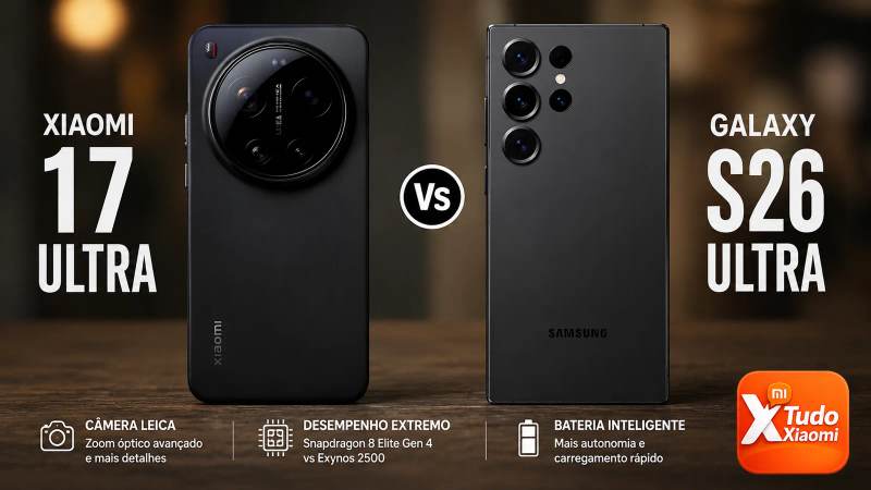 Xiaomi 17 Ultra ou Galaxy S26 Ultra: qual entrega mais tecnologia pelo mesmo investimento?